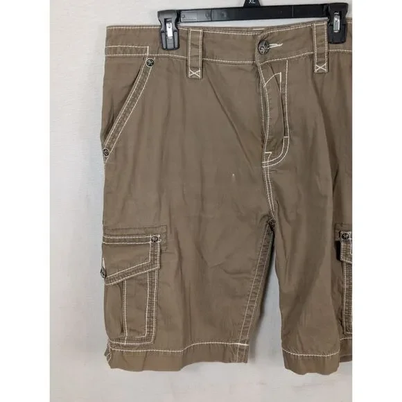 Rock Revival Classic Cargo Shorts Brown Men's Size 38